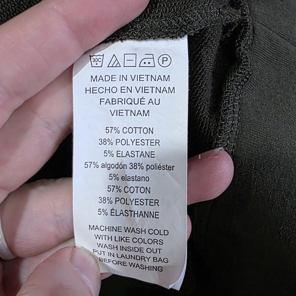 Michael Michael Kors Olive Green V-Neck Hoodie Crossover Hem Size Medium - Picture 6 of 8